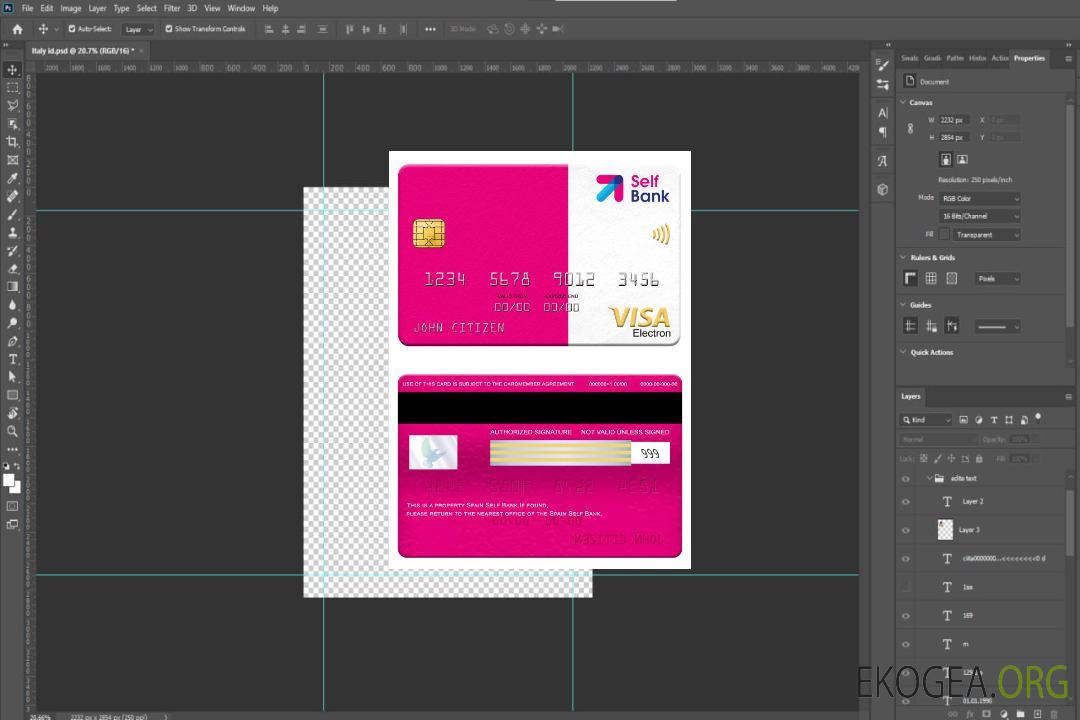 Carte électronique Visa Self Bank Espagne template Carte électronique Visa Self Bank Espagne template